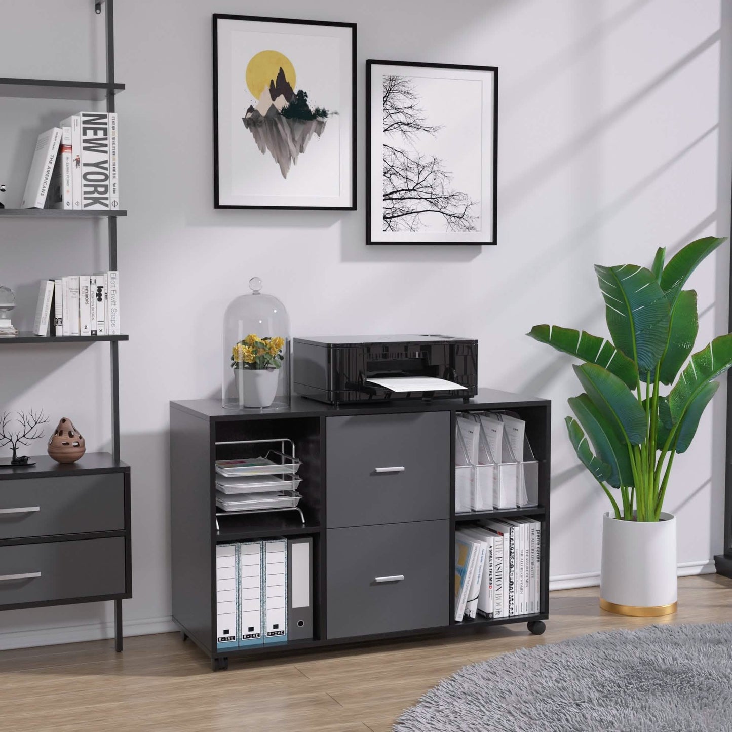 File Cabinet 2 Drawers Wooden Lateral Filling Cabinet DailySale