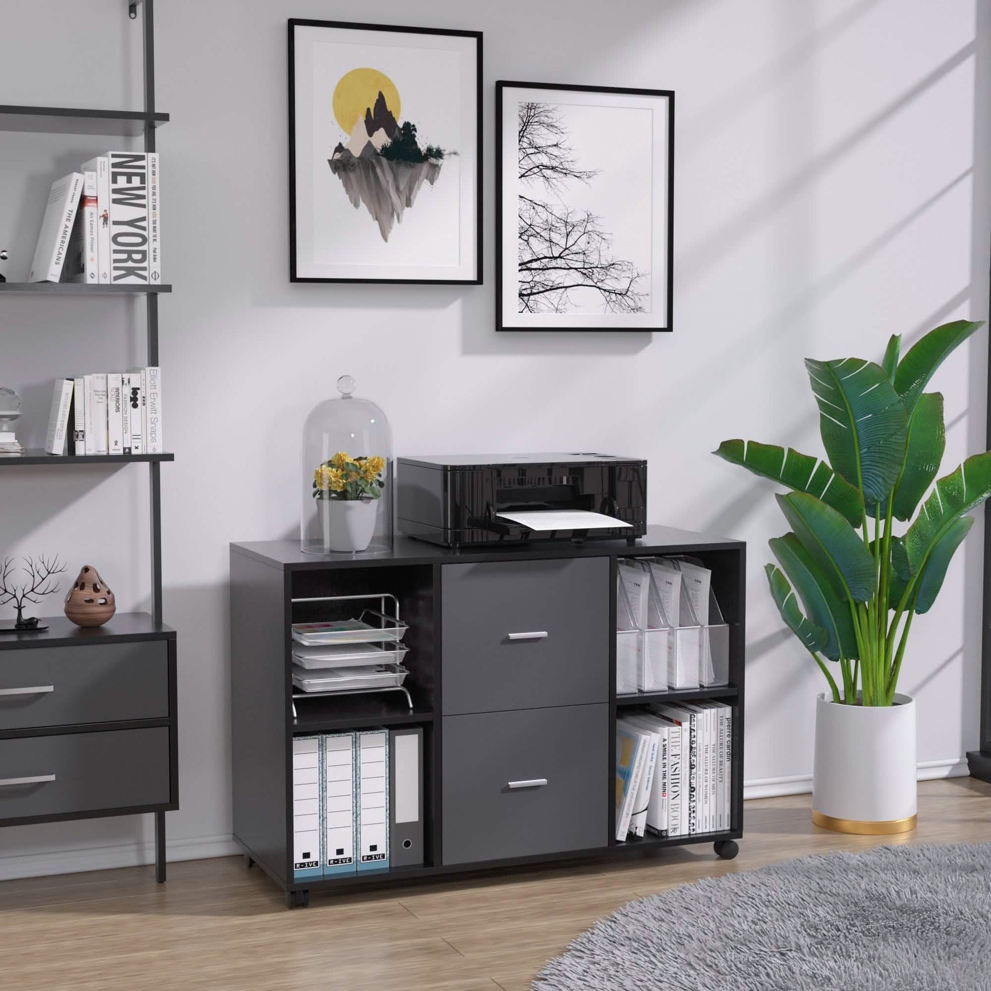 File Cabinet 2 Drawers Wooden Lateral Filling Cabinet DailySale