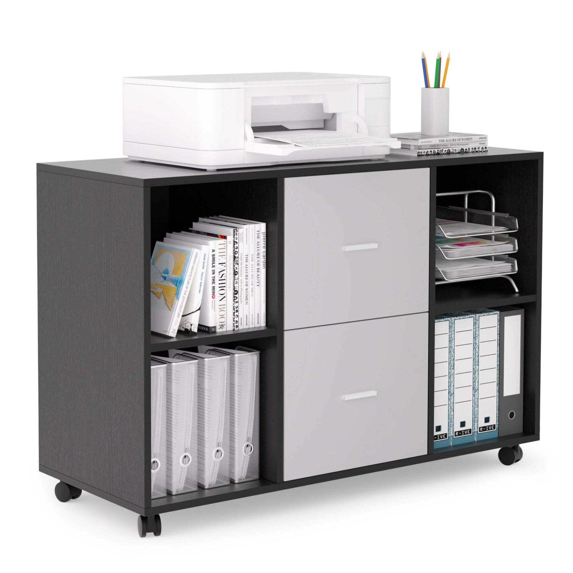File Cabinet 2 Drawers Wooden Lateral Filling Cabinet DailySale