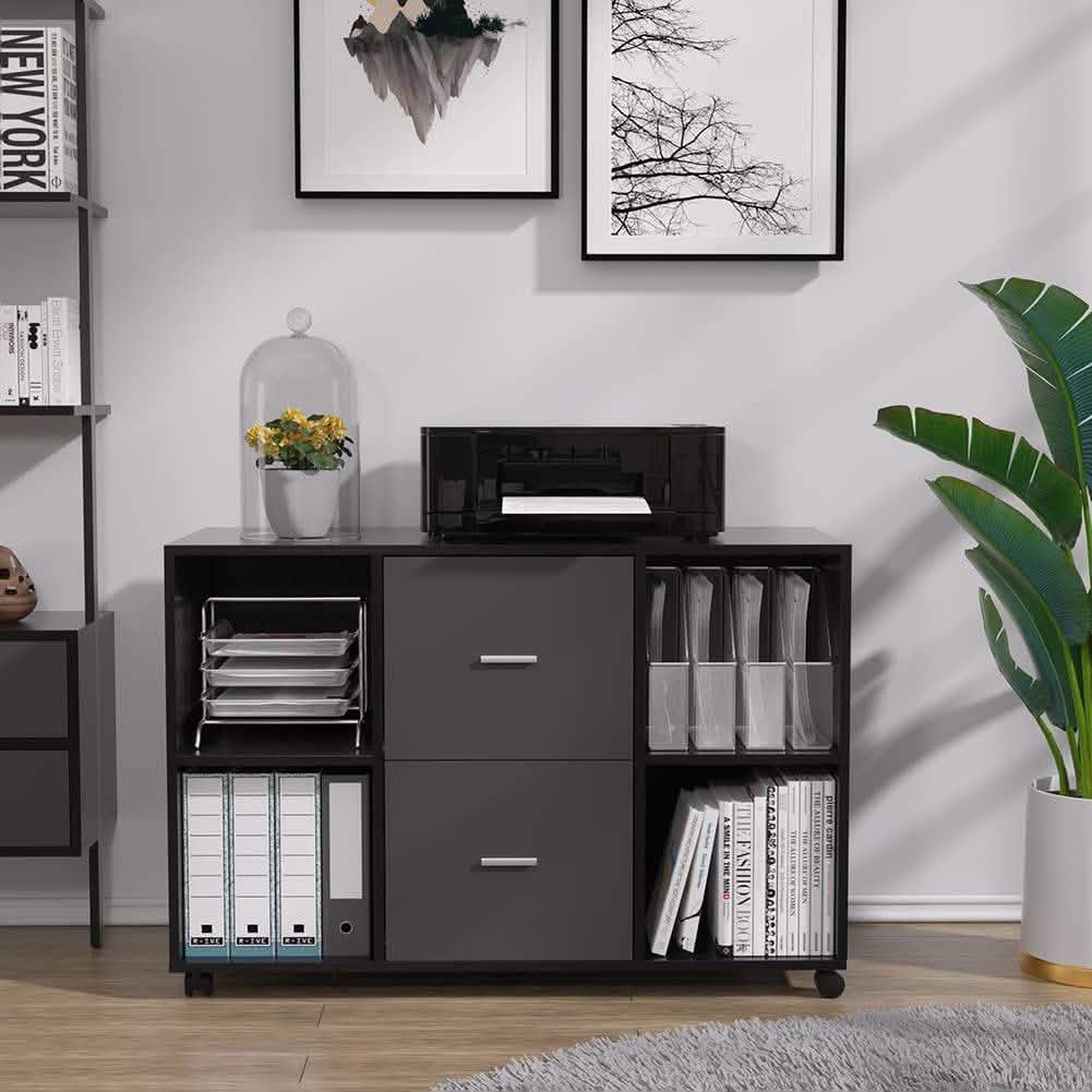 File Cabinet 2 Drawers Wooden Lateral Filling Cabinet DailySale