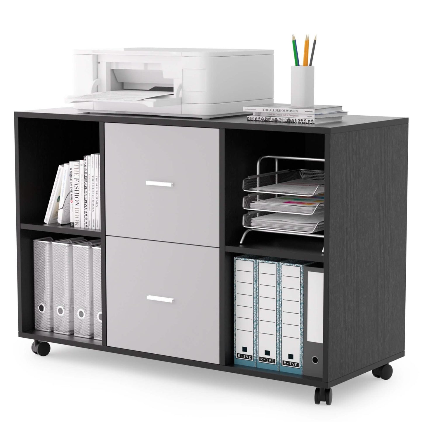 File Cabinet 2 Drawers Wooden Lateral Filling Cabinet DailySale