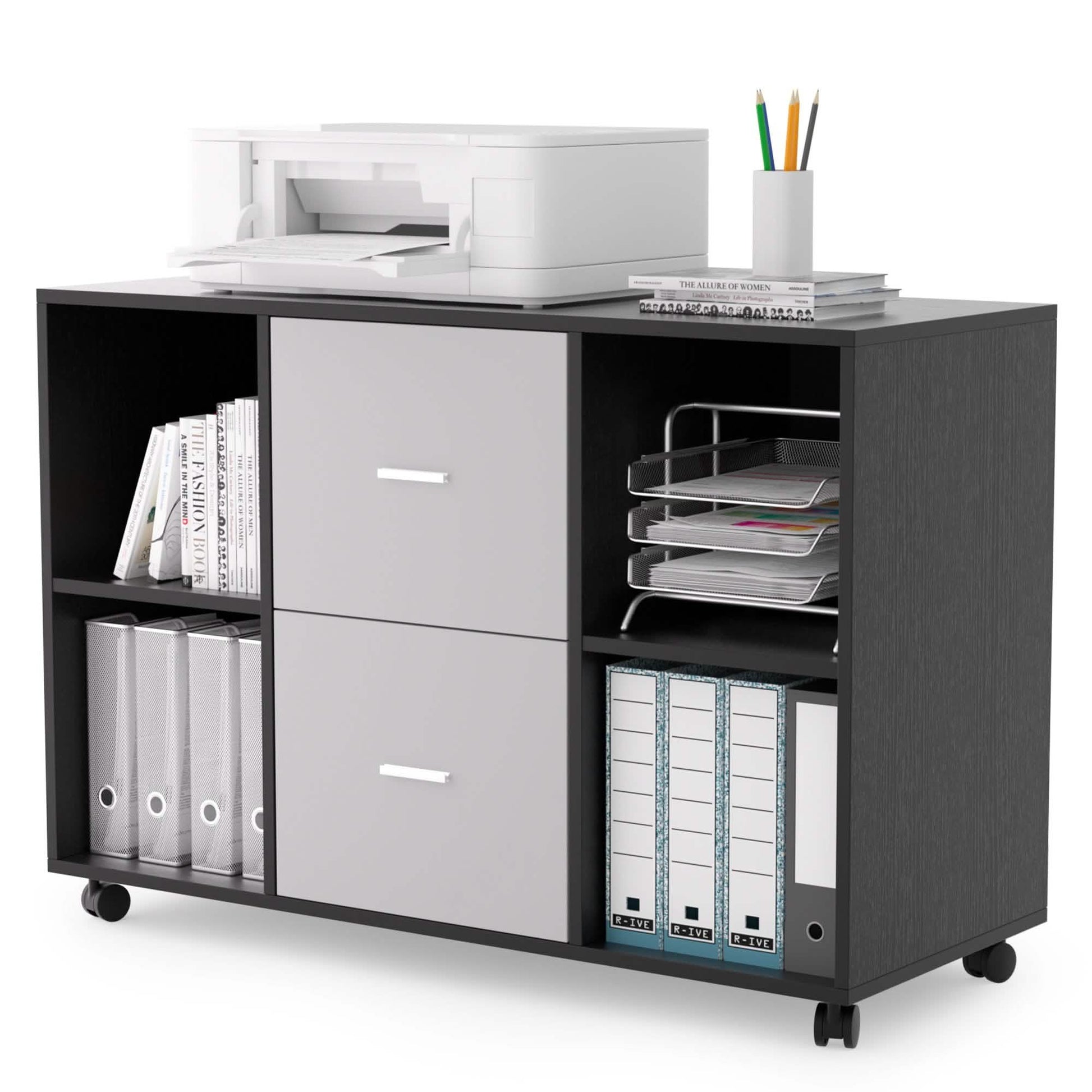 File Cabinet 2 Drawers Wooden Lateral Filling Cabinet DailySale