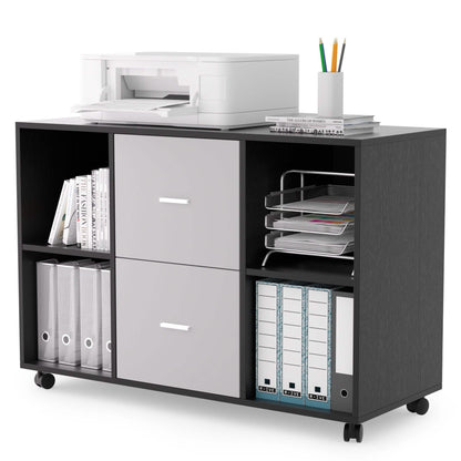 File Cabinet 2 Drawers Wooden Lateral Filling Cabinet DailySale