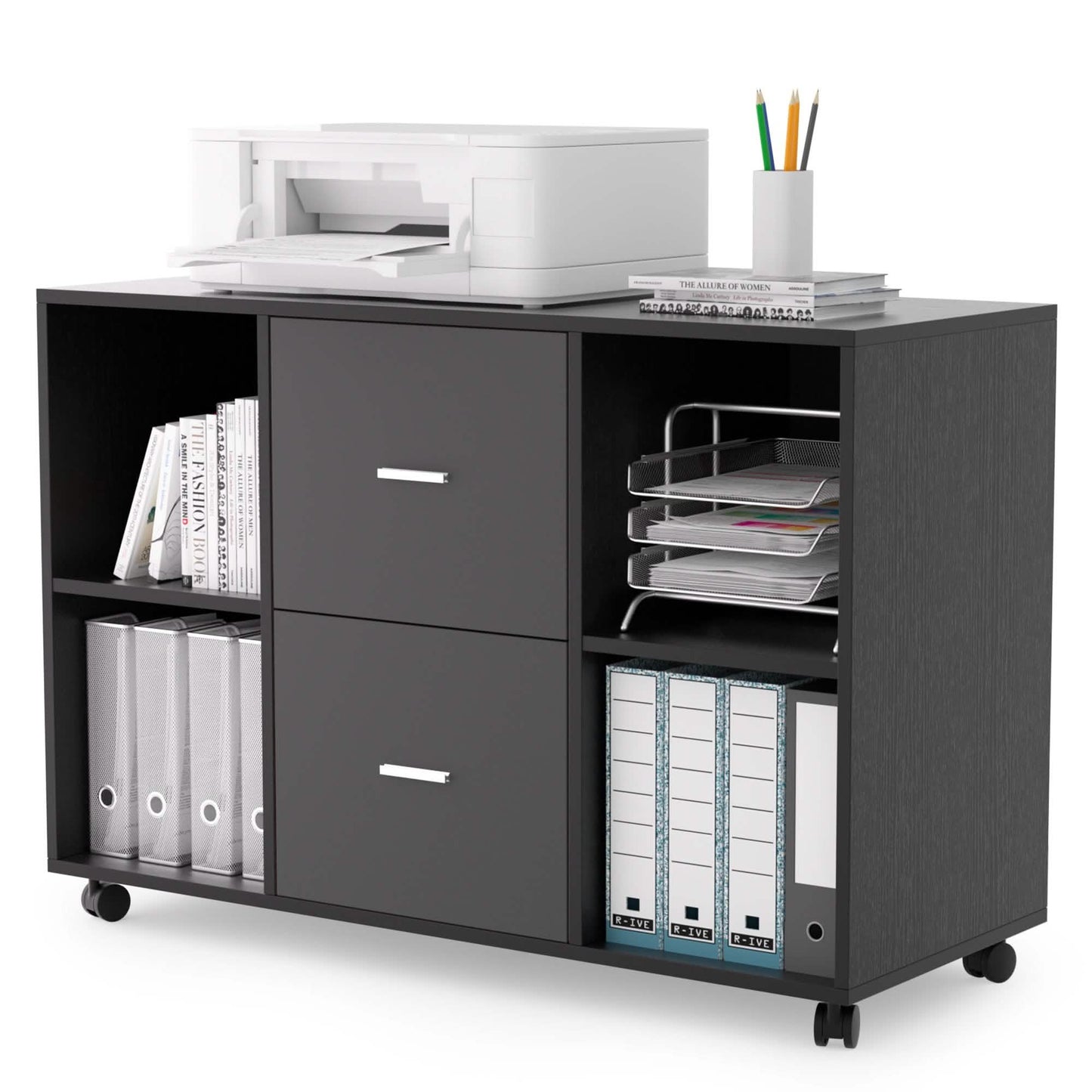 File Cabinet 2 Drawers Wooden Lateral Filling Cabinet DailySale