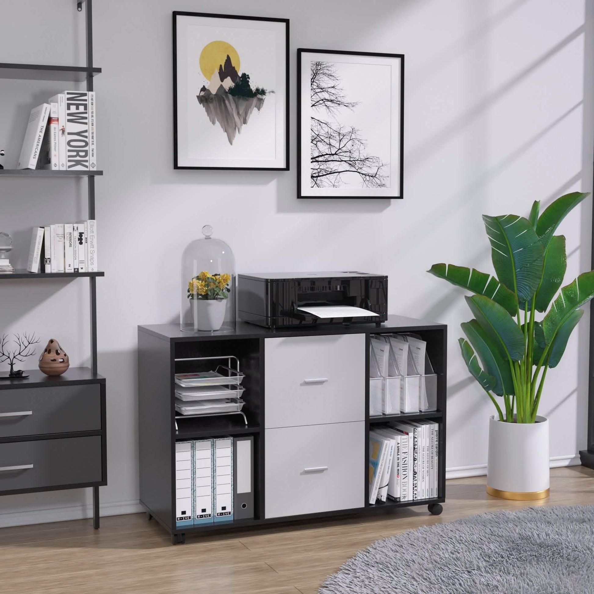 File Cabinet 2 Drawers Wooden Lateral Filling Cabinet DailySale
