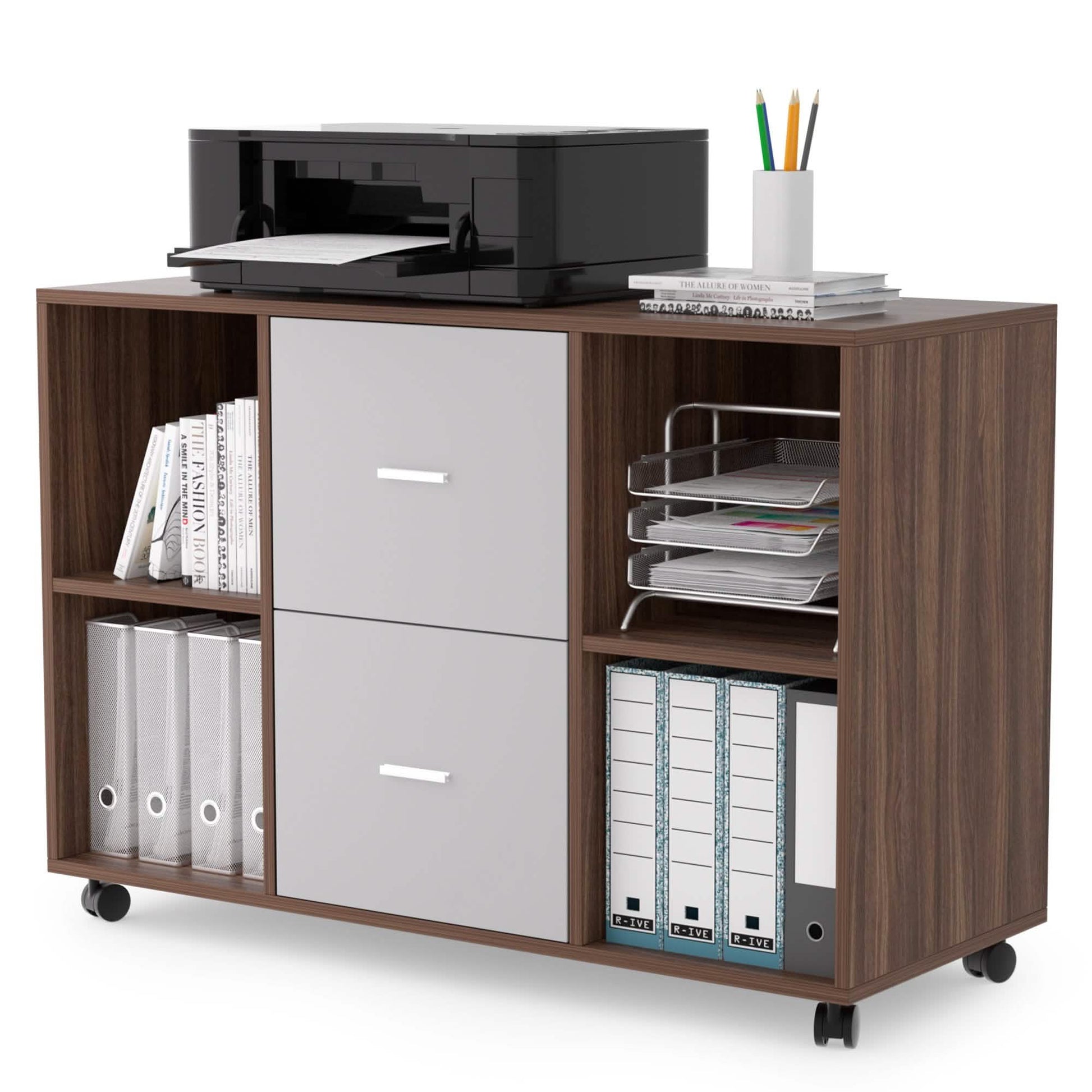 File Cabinet 2 Drawers Wooden Lateral Filling Cabinet DailySale