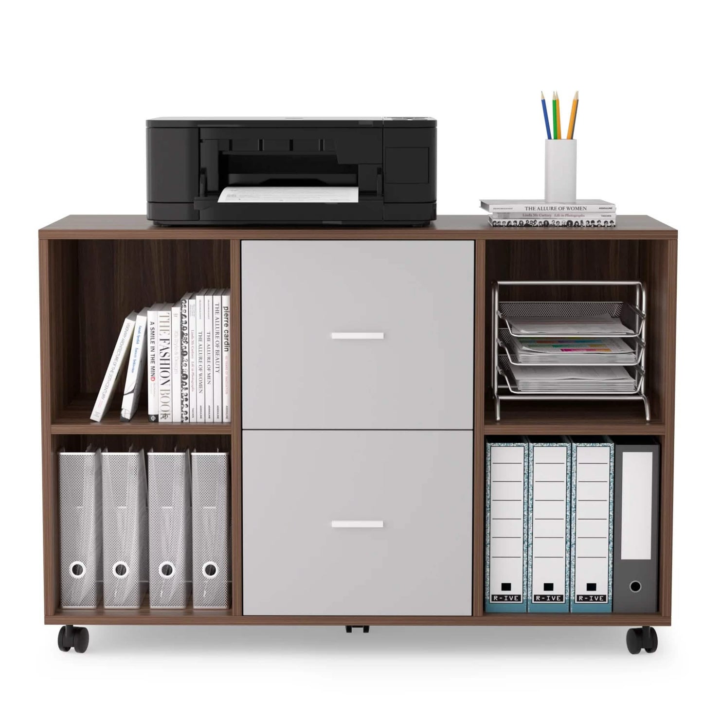 File Cabinet 2 Drawers Wooden Lateral Filling Cabinet DailySale