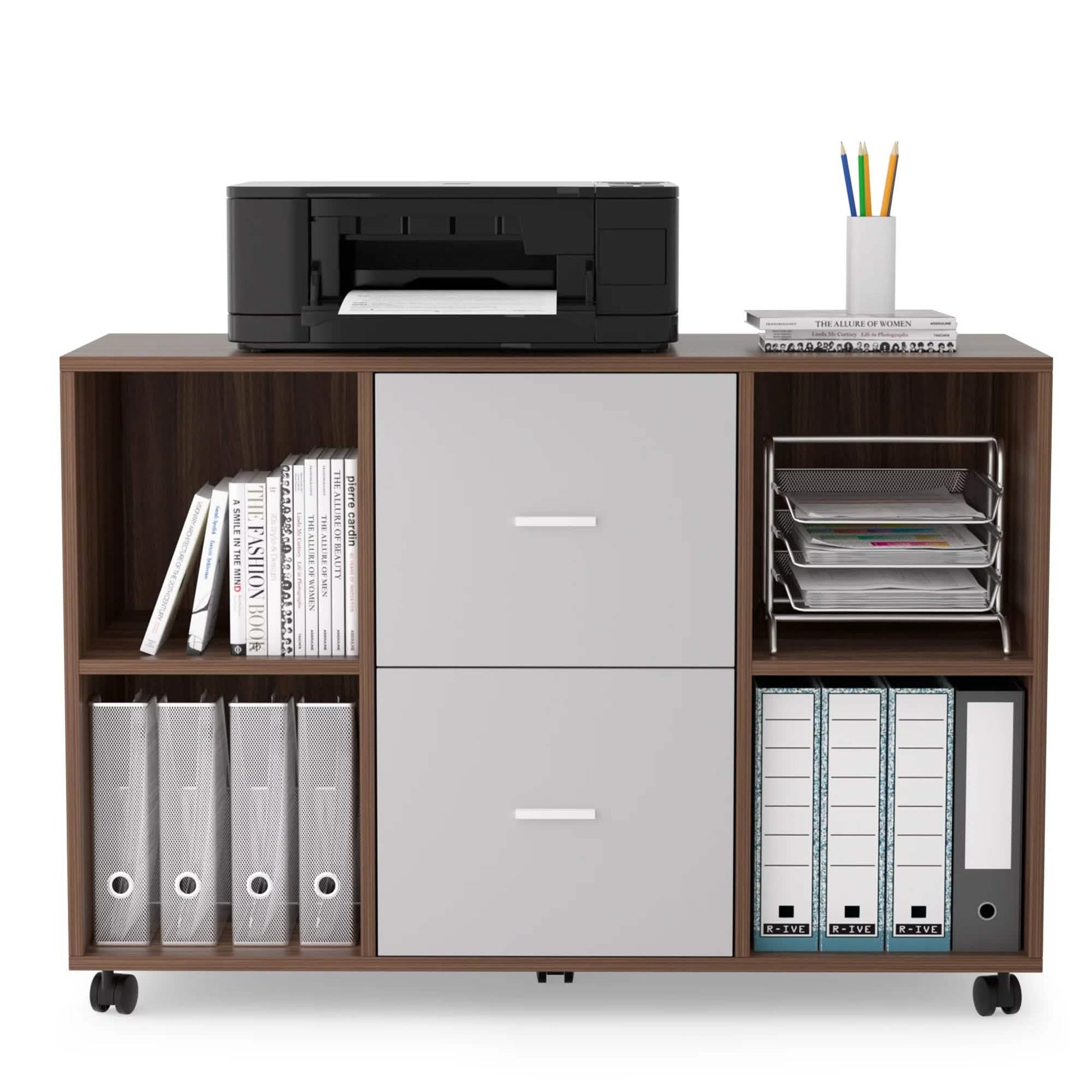 File Cabinet 2 Drawers Wooden Lateral Filling Cabinet DailySale