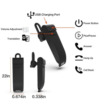PEIKO World Language Translator Single Earbud – Real-Time Voice Translation DailySale
