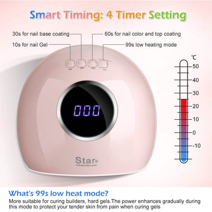 FINATE 72W UV LED Gel Nail Lamp DailySale