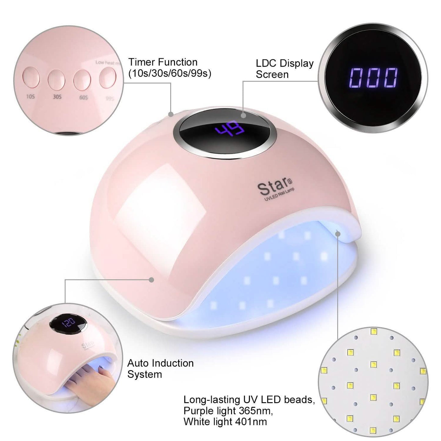 FINATE 72W UV LED Gel Nail Lamp DailySale