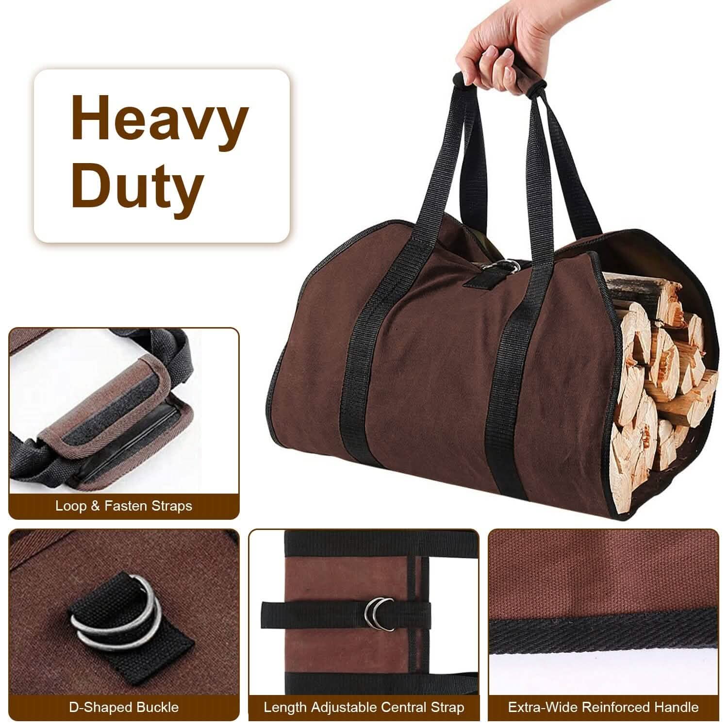 Firewood Carrier Bag with Handle DailySale