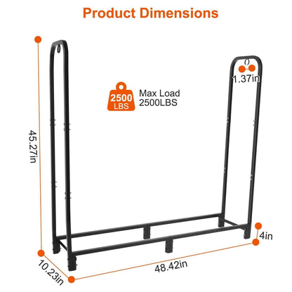 Firewood Log Rack 2500lbs Iron Storage Stacking Rack DailySale