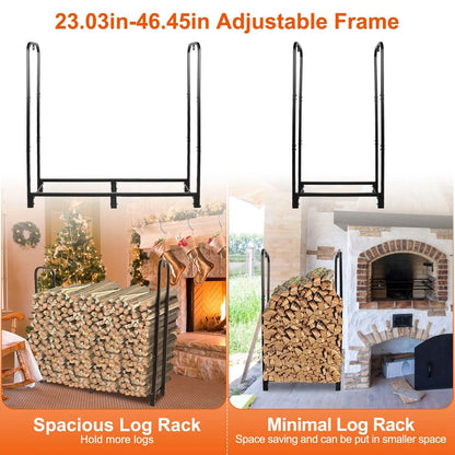Firewood Log Rack 2500lbs Iron Storage Stacking Rack DailySale