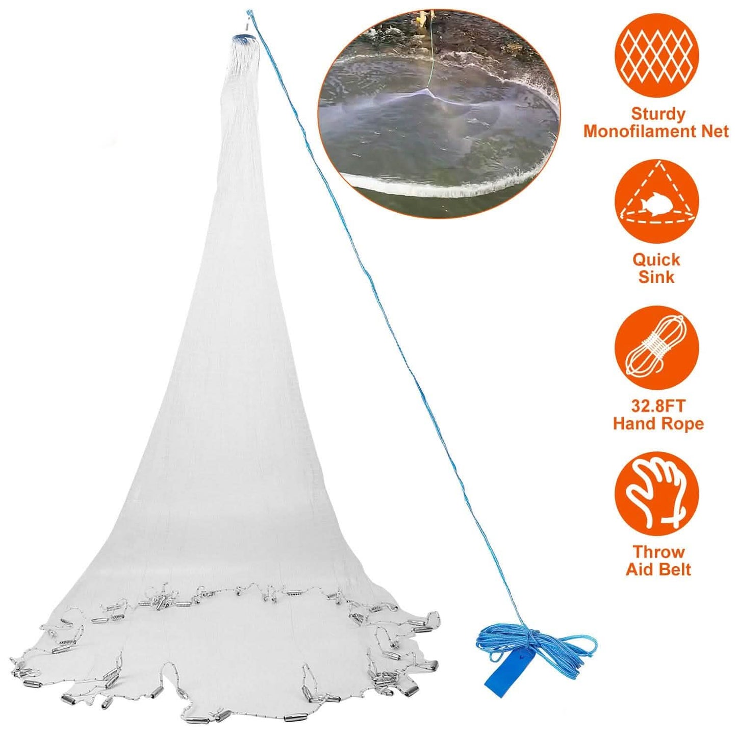 Fishing Cast Net Bait Trap Heavy Duty DailySale