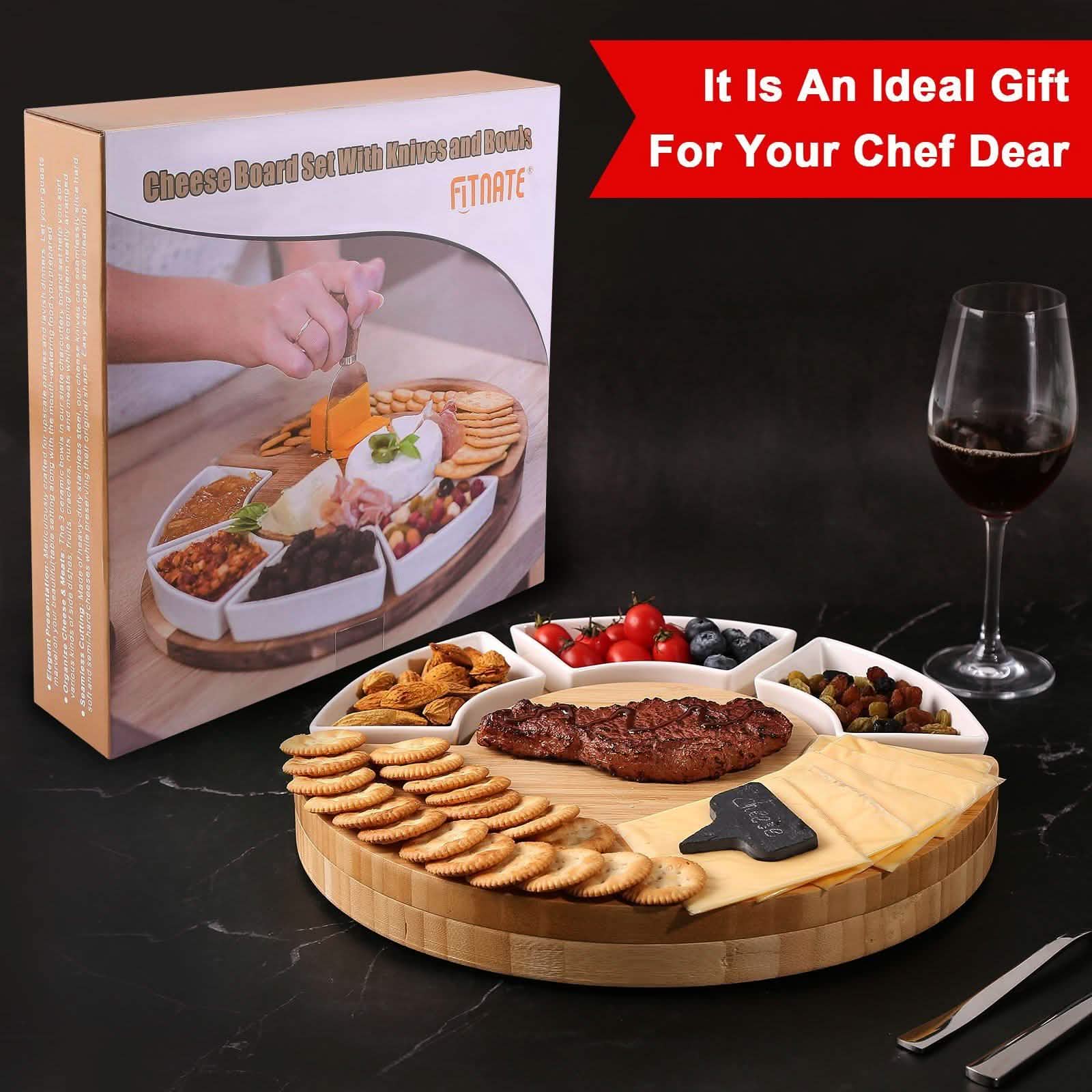 Fitnate Rotatable Round Cheese Cutting Board DailySale