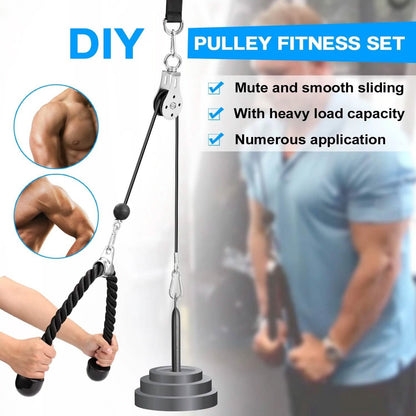 Fitness DIY Pulley Cable Machine Attachment System Training Equipment DailySale
