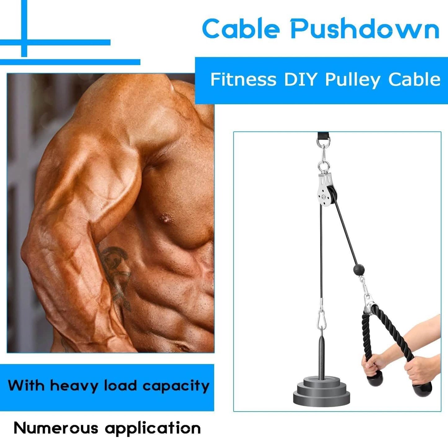 Fitness DIY Pulley Cable Machine Attachment System Training Equipment DailySale