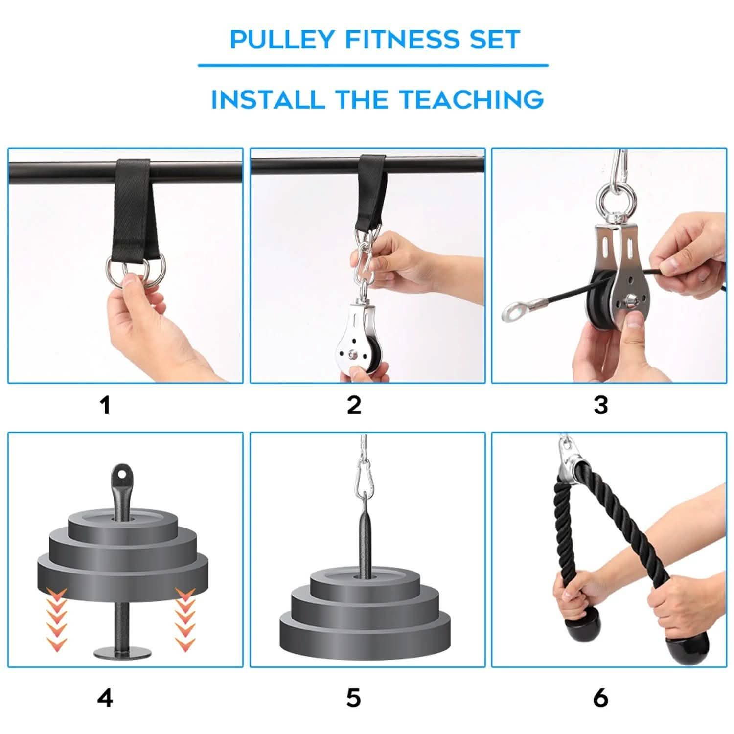 Fitness DIY Pulley Cable Machine Attachment System Training Equipment DailySale