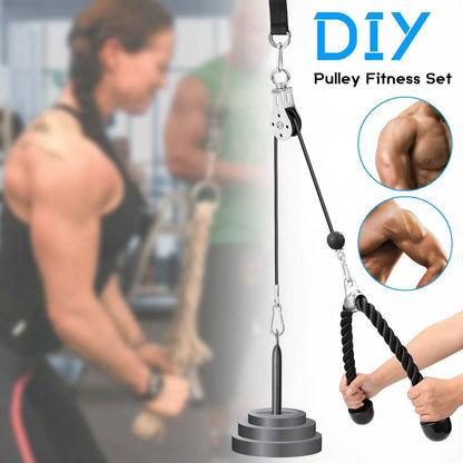Fitness DIY Pulley Cable Machine Attachment System Training Equipment DailySale