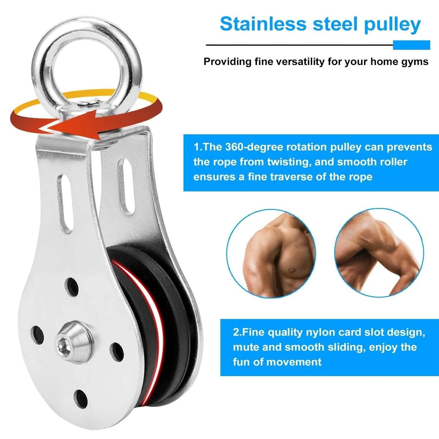 Fitness DIY Pulley Cable Machine Attachment System Training Equipment DailySale