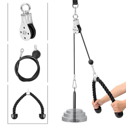 Fitness DIY Pulley Cable Machine Attachment System Training Equipment DailySale