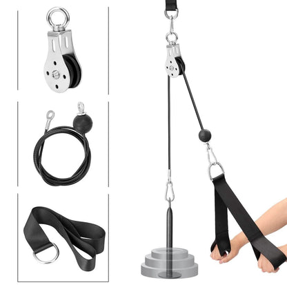 Fitness DIY Pulley Cable Machine Attachment System Training Equipment DailySale