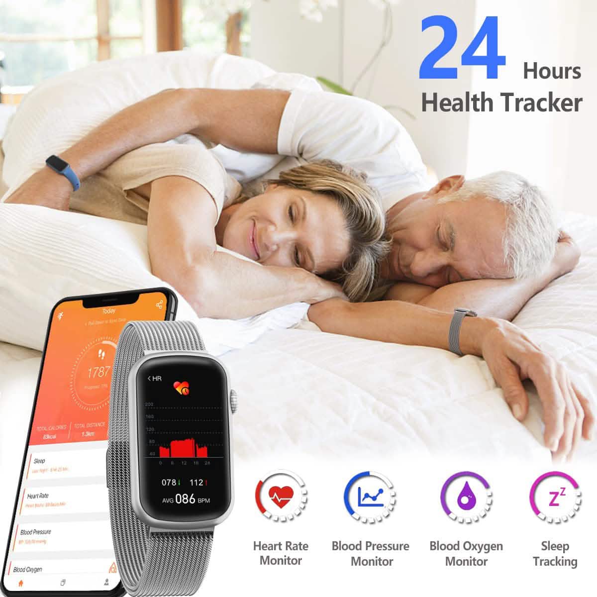 Fitness Tracker with Heart Rate Monitor, Blood Pressure Watch for Women DailySale