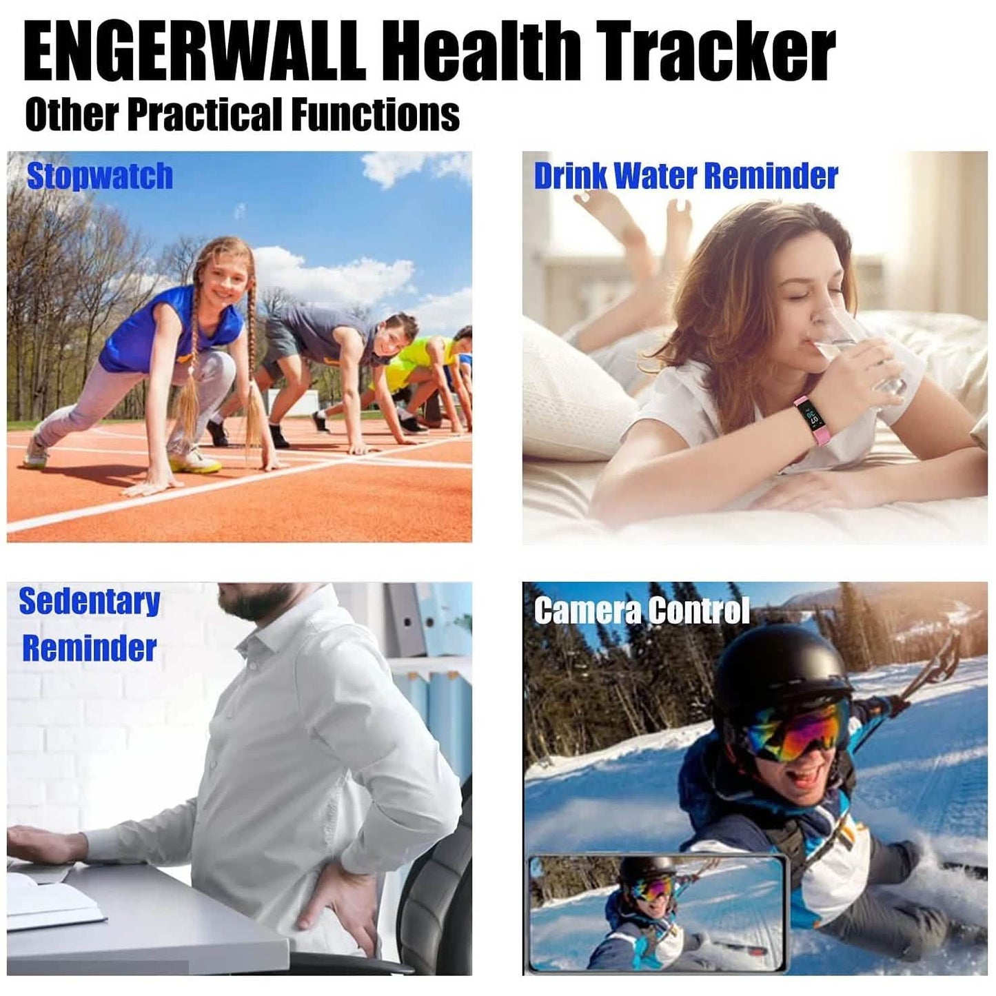 Fitness Tracker with Step Counter Calories Stopwatch DailySale