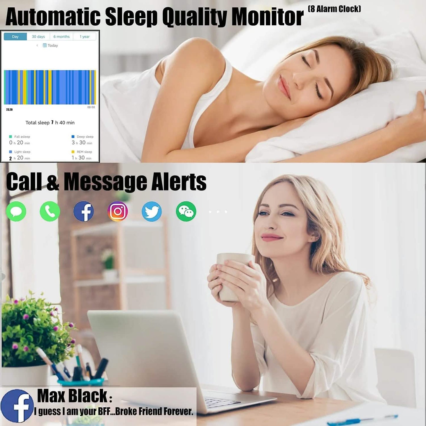 Fitness Tracker with Step Counter Calories Stopwatch DailySale