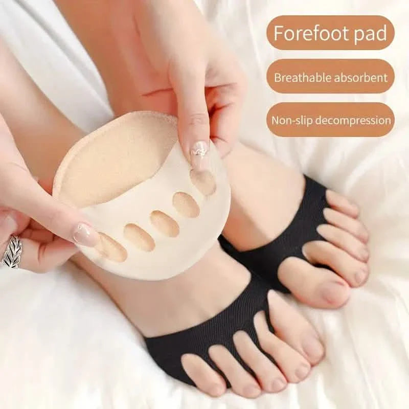 Five-Toe Forefoot Pads For Women High Heels, Shock Absorption Half Insoles, Toe Pad Inserts DailySale