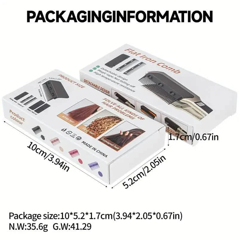 Flat Iron Comb, ABS Plastic Handle Hair Straightener Comb Attachment DailySale