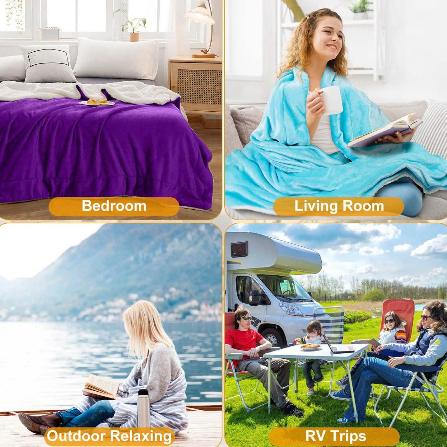 Fleece Throw Blanket Flannel Bed Cover DailySale