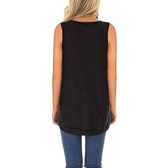 Women's Summer Tank Tops Leopard Pocket Sleeveless Blouse DailySale