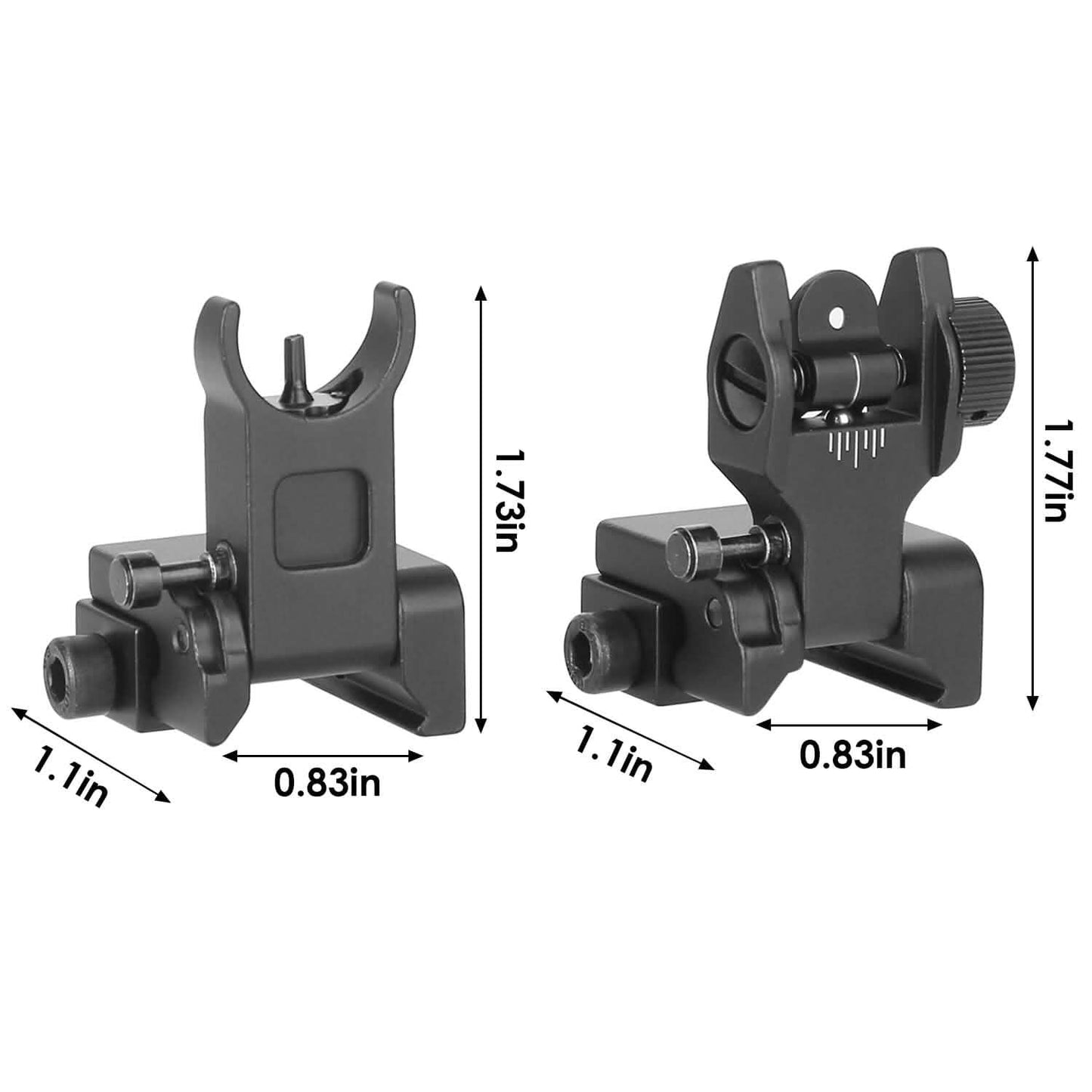 Flip Up Rear Front Aluminum Alloy Tactical Sight Set DailySale