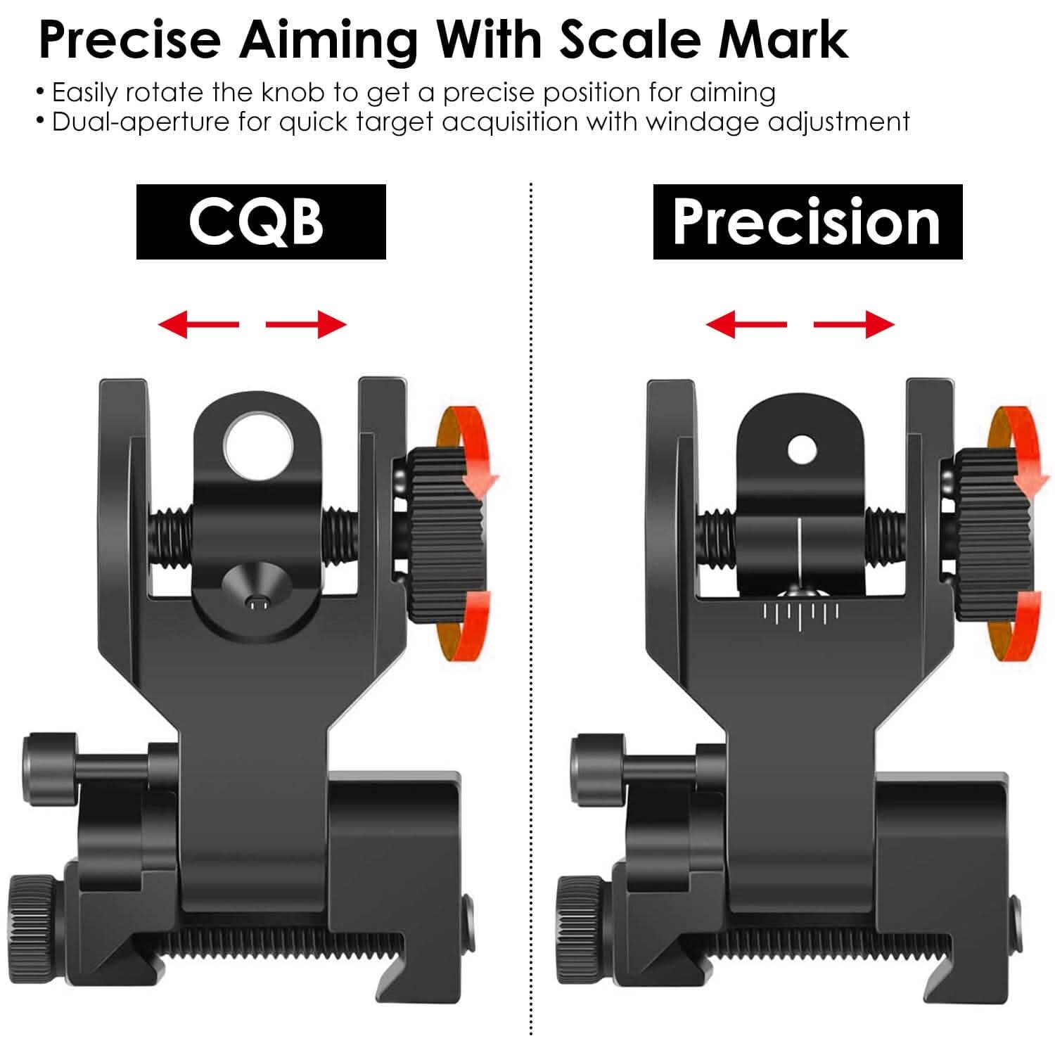 Flip Up Rear Front Aluminum Alloy Tactical Sight Set DailySale
