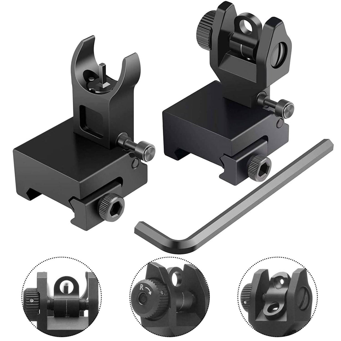 Flip Up Rear Front Aluminum Alloy Tactical Sight Set DailySale