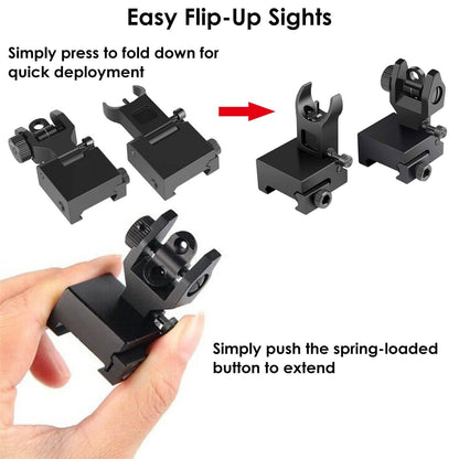 Flip Up Rear Front Aluminum Alloy Tactical Sight Set DailySale