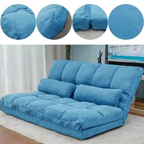 Floor Sofa Bed, Foldable Double Chaise Lounge Sofa Chair DailySale