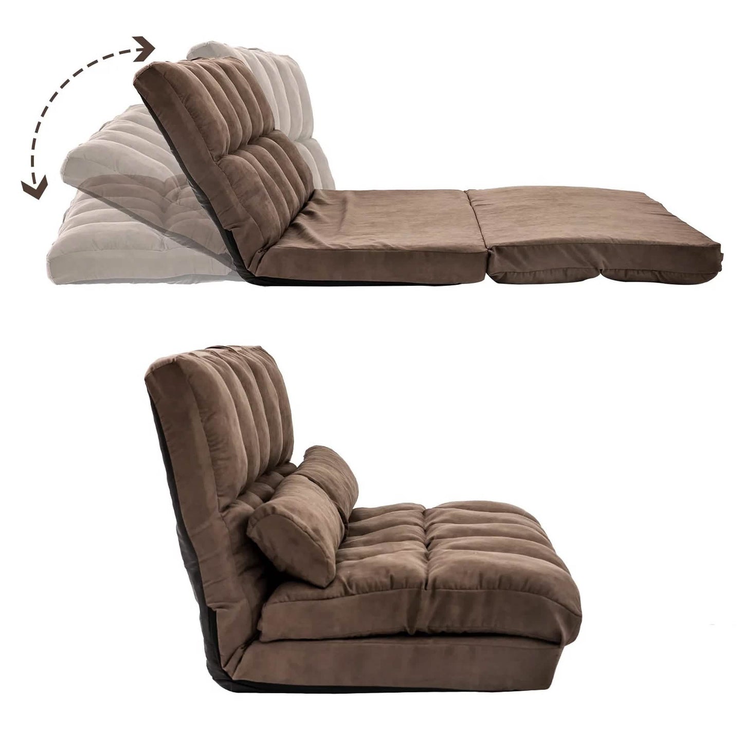 Floor Sofa Bed, Foldable Double Chaise Lounge Sofa Chair DailySale