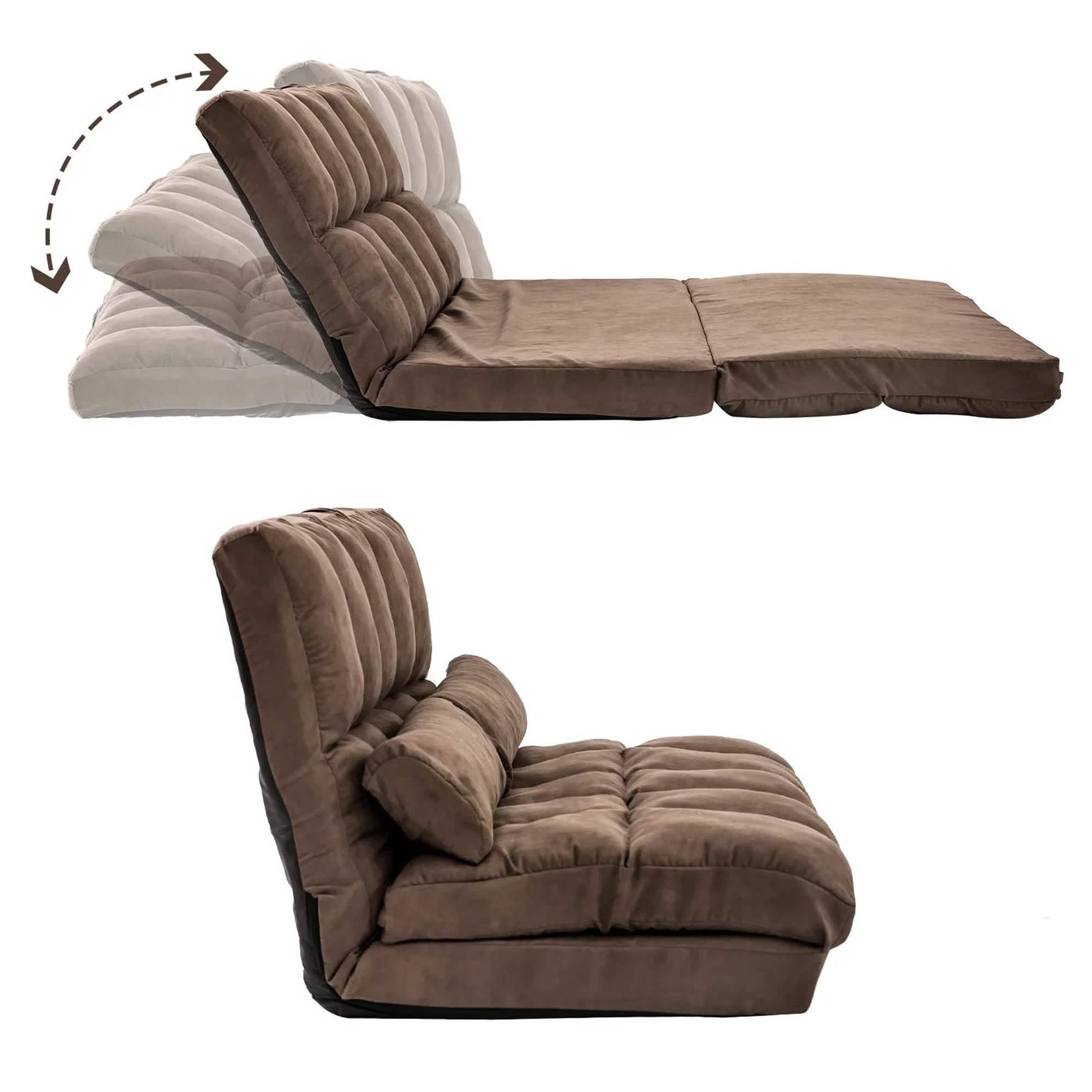 Floor Sofa Bed, Foldable Double Chaise Lounge Sofa Chair DailySale