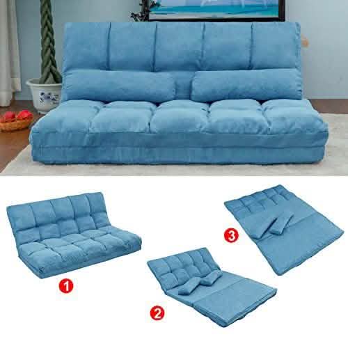 Floor Sofa Bed, Foldable Double Chaise Lounge Sofa Chair DailySale