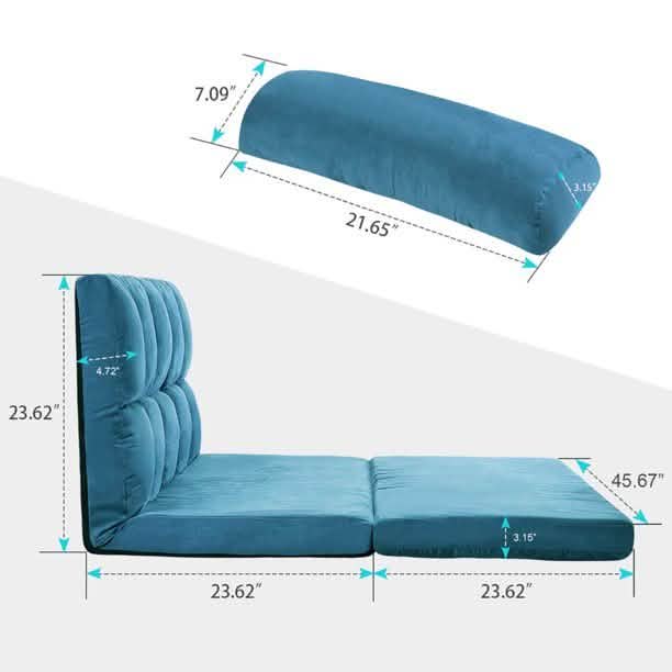 Floor Sofa Bed, Foldable Double Chaise Lounge Sofa Chair DailySale