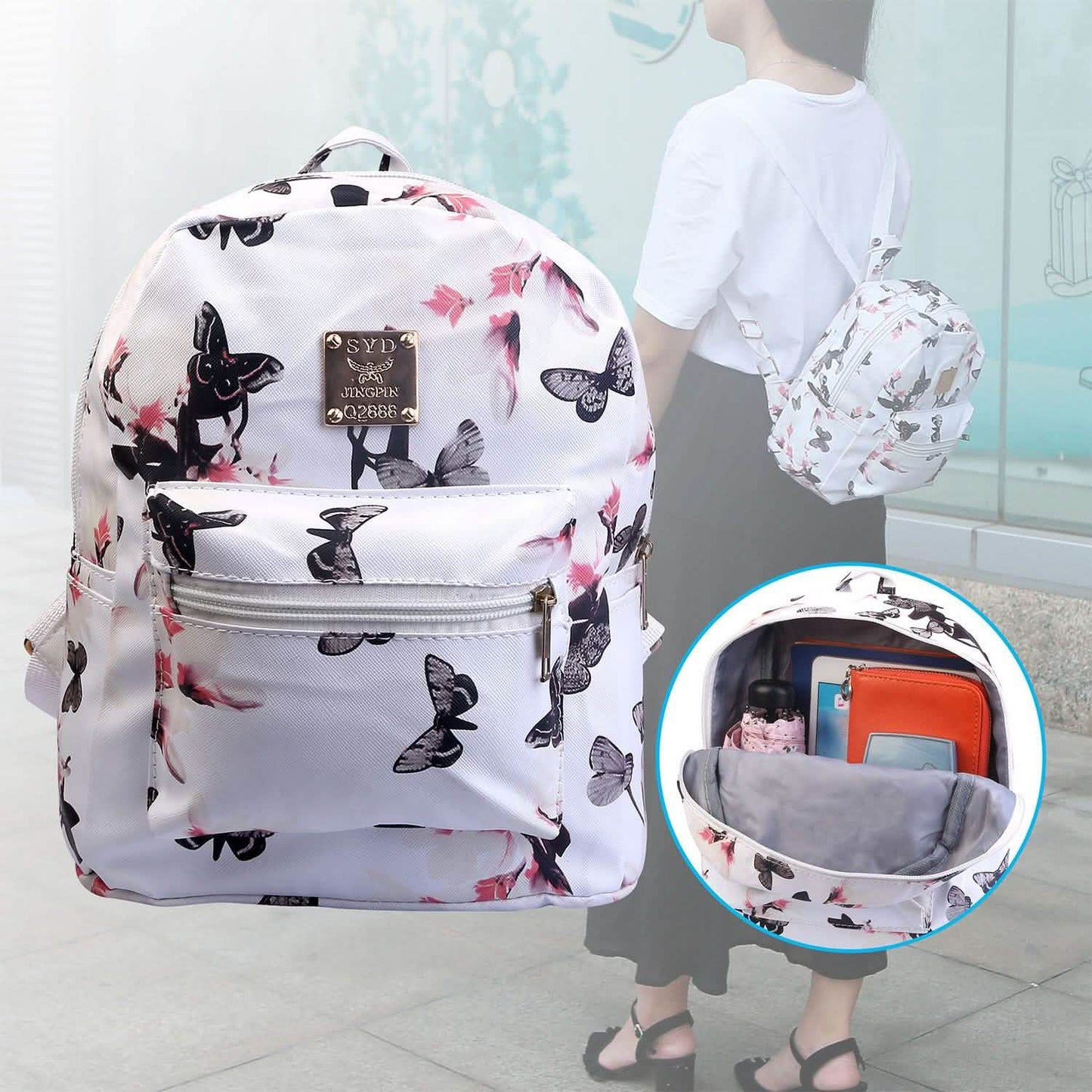 Floral Print Backpack Waterproof Knapsack DailySale