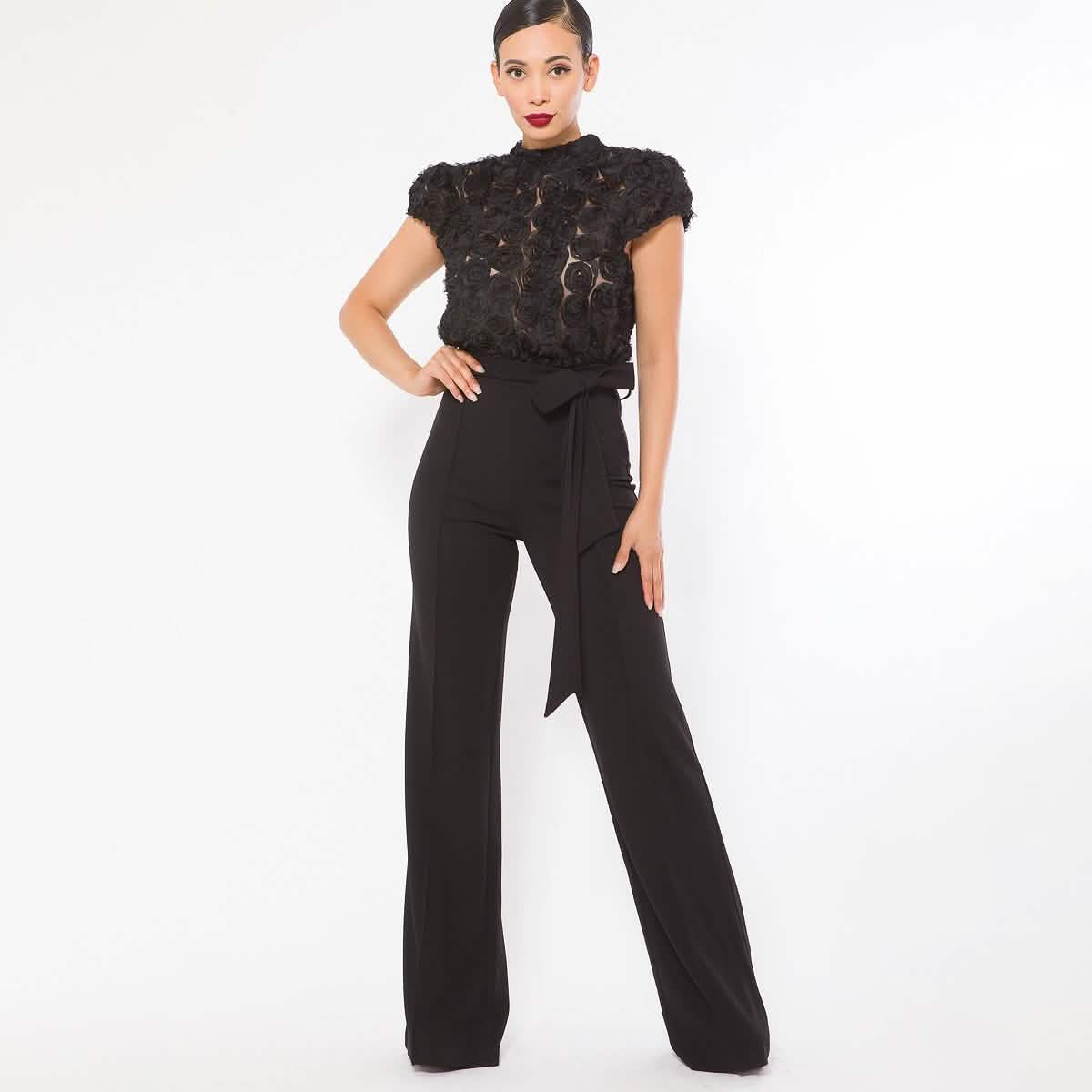 Flower Lace Top Detailed Fashion Jumpsuit DailySale