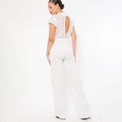 Flower Lace Top Detailed Fashion Jumpsuit DailySale