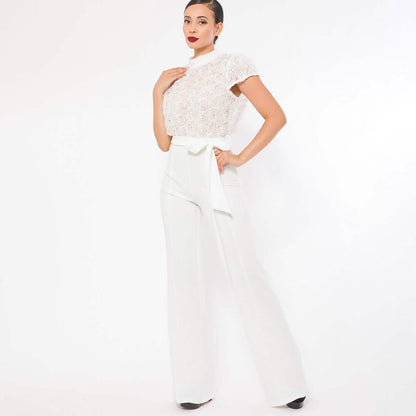 Flower Lace Top Detailed Fashion Jumpsuit DailySale