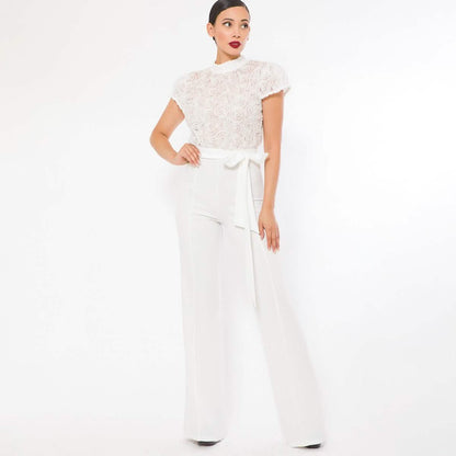 Flower Lace Top Detailed Fashion Jumpsuit DailySale