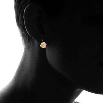 Flower Shaped Leverback Drop Earrings Made with Swarovski Crystals DailySale