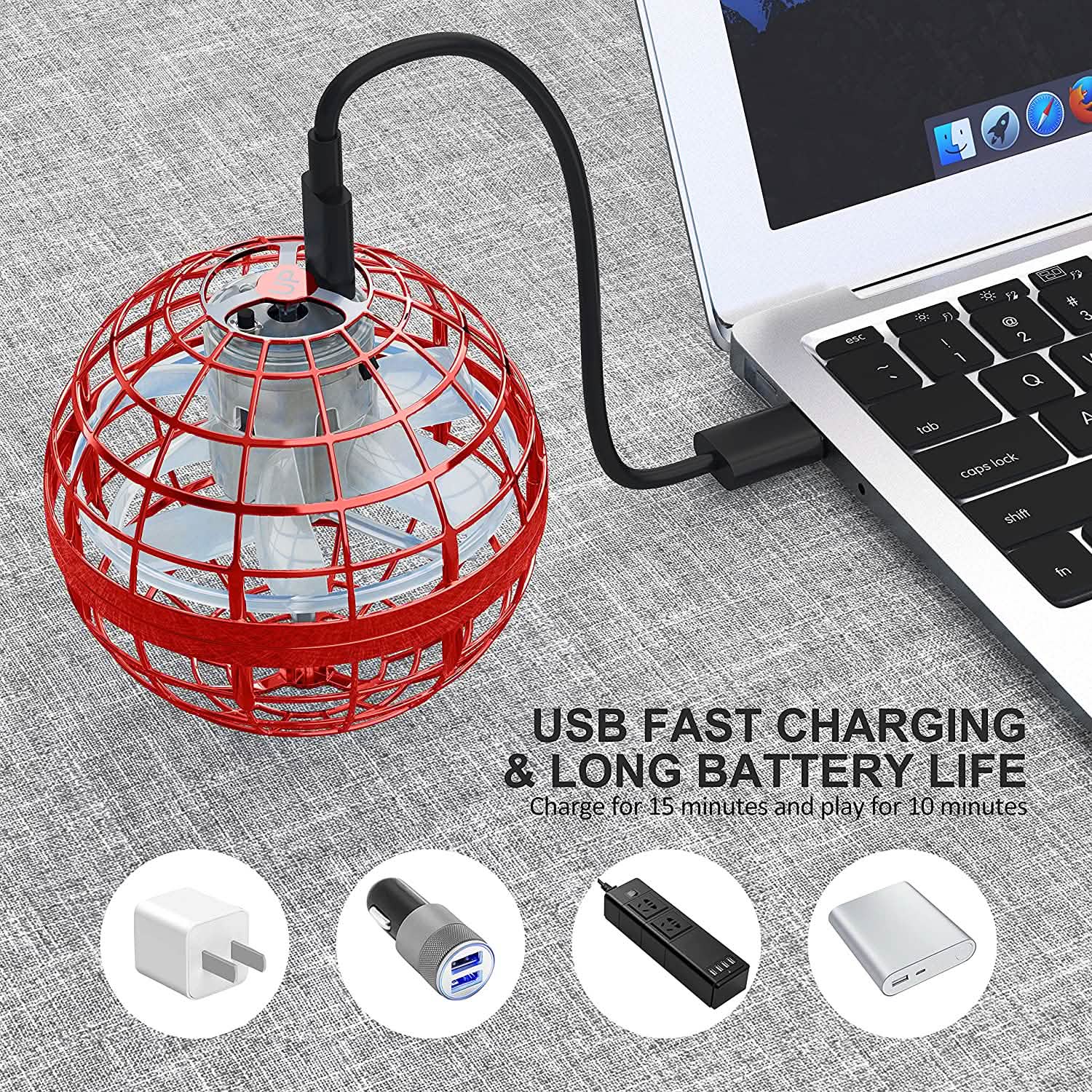Flying Orb Ball Rechargeable Boomerang Spinner UFO Drone Toy DailySale